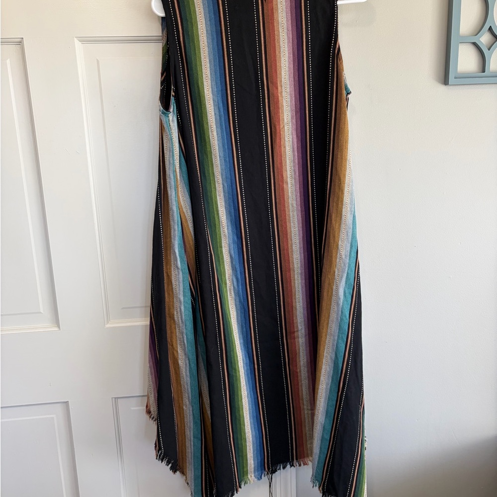 Lucky & Blessed Multicolor Striped Asymmetrical Vest - Picture 4 of 4